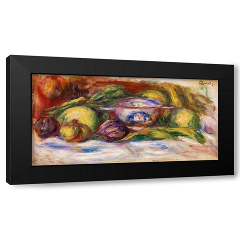 Bowl, Figs, and Apples 1916 Black Modern Wood Framed Art Print by Renoir, Pierre-Auguste