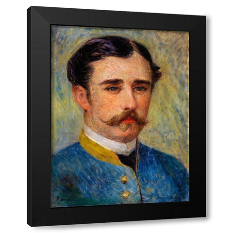 Portrait of a Man 1879 Black Modern Wood Framed Art Print with Double Matting by Renoir, Pierre-Auguste