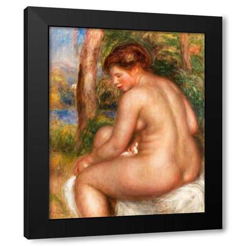 Bather in Three-Quarter View 1911 Black Modern Wood Framed Art Print by Renoir, Pierre-Auguste