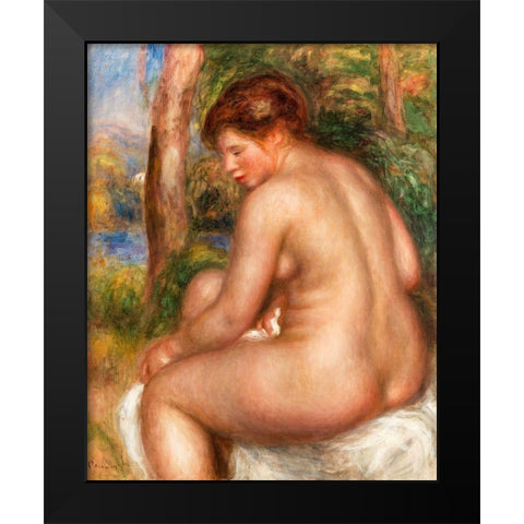 Bather in Three-Quarter View 1911 Black Modern Wood Framed Art Print by Renoir, Pierre-Auguste