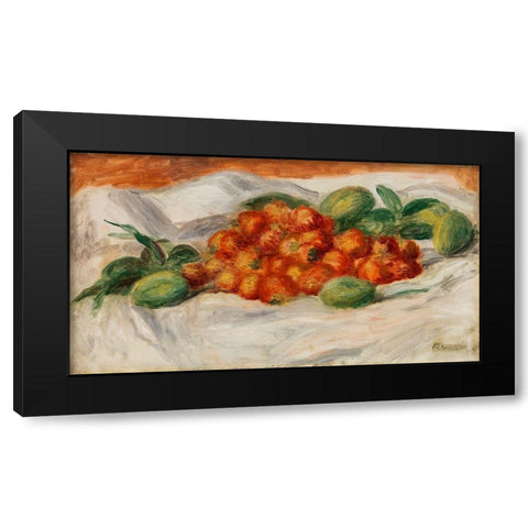 Strawberries and Almonds 1897 Black Modern Wood Framed Art Print with Double Matting by Renoir, Pierre-Auguste