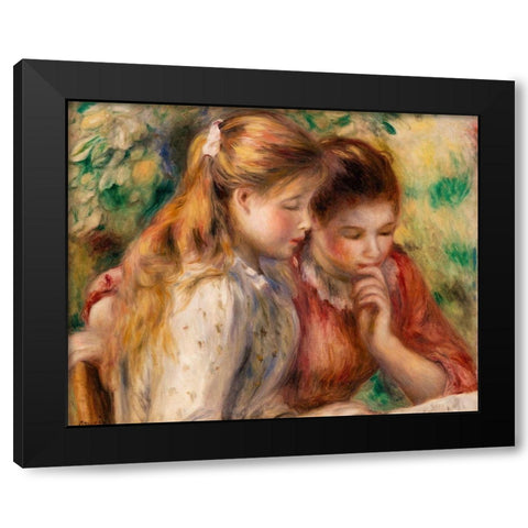 Reading 1891 Black Modern Wood Framed Art Print by Renoir, Pierre-Auguste