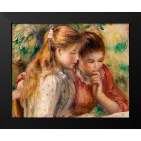 Reading 1891 Black Modern Wood Framed Art Print by Renoir, Pierre-Auguste