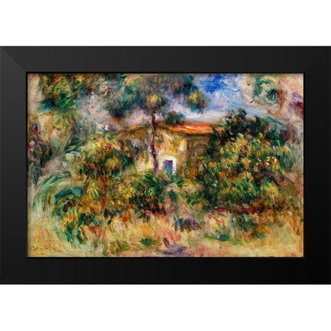 Farmhouse 1917 Black Modern Wood Framed Art Print by Renoir, Pierre-Auguste