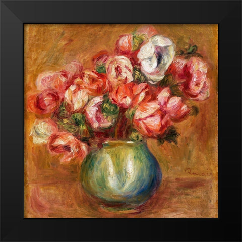Anemones 1907 Black Modern Wood Framed Art Print by Renoir, Pierre-Auguste