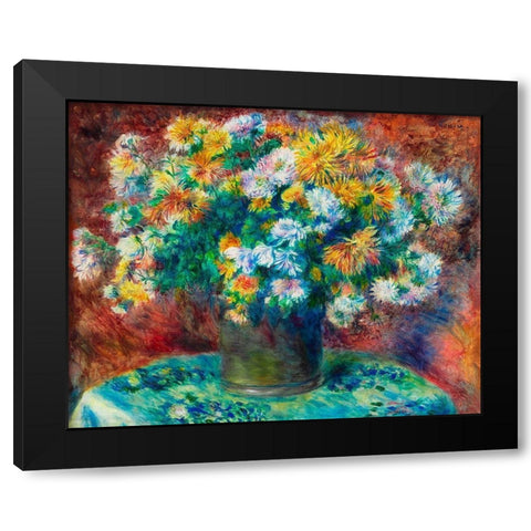 Chrysanthemums 1882 Black Modern Wood Framed Art Print by Renoir, Pierre-Auguste