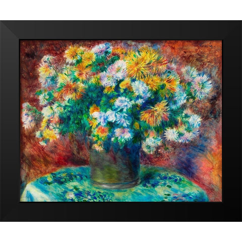 Chrysanthemums 1882 Black Modern Wood Framed Art Print by Renoir, Pierre-Auguste