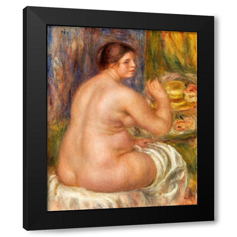 Nude from the Back 1917 Black Modern Wood Framed Art Print with Double Matting by Renoir, Pierre-Auguste