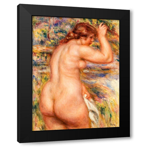 Nude in a Landscape 1917 Black Modern Wood Framed Art Print with Double Matting by Renoir, Pierre-Auguste