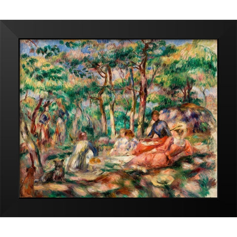 Picnic 1893 Black Modern Wood Framed Art Print by Renoir, Pierre-Auguste