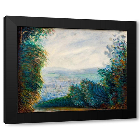 The Auvers Valley on the Oise River 1884 Black Modern Wood Framed Art Print by Renoir, Pierre-Auguste