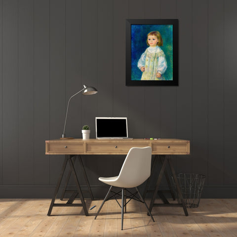 Lucie Berard Child in White 1883 Black Modern Wood Framed Art Print by Renoir, Pierre-Auguste