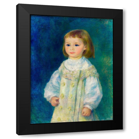 Lucie Berard Child in White 1883 Black Modern Wood Framed Art Print by Renoir, Pierre-Auguste