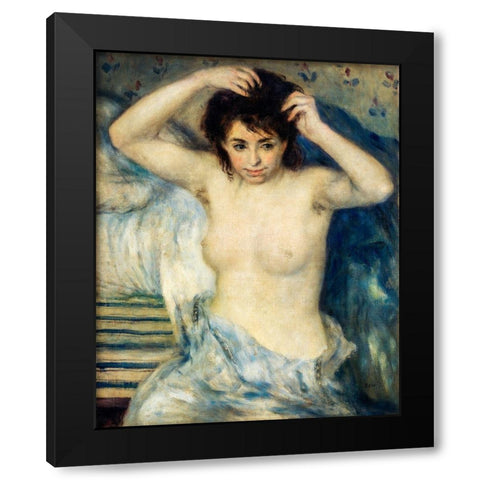 Before the Bath 1875 Black Modern Wood Framed Art Print by Renoir, Pierre-Auguste