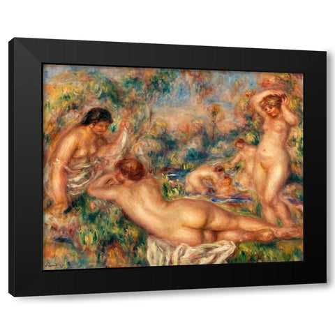 Bathers 1918 Black Modern Wood Framed Art Print by Renoir, Pierre-Auguste