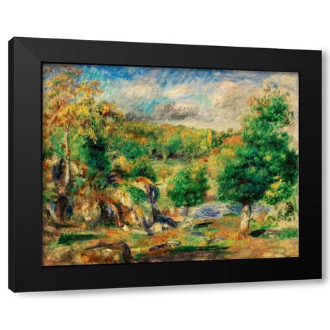 Chestnut Trees, Pont-Aven 1892 Black Modern Wood Framed Art Print with Double Matting by Renoir, Pierre-Auguste