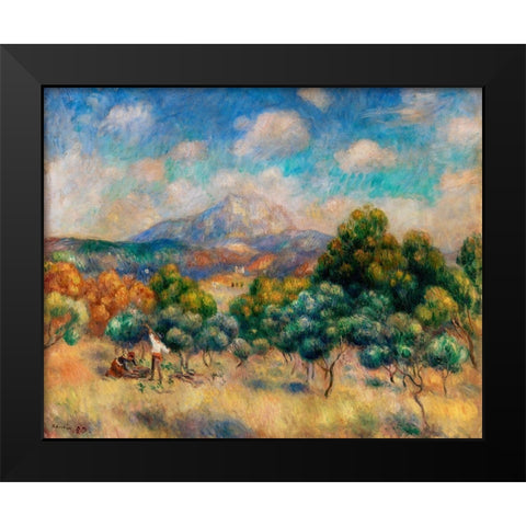 Mount of Sainte Victoire 1889 Black Modern Wood Framed Art Print by Renoir, Pierre-Auguste