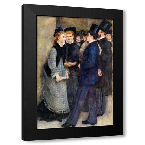 Leaving the Conservatory Black Modern Wood Framed Art Print by Renoir, Pierre-Auguste