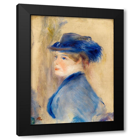 Bust of a Woman 1875 Black Modern Wood Framed Art Print by Renoir, Pierre-Auguste