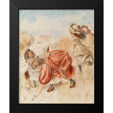 Children Playing Ball 1900 Black Modern Wood Framed Art Print by Renoir, Pierre-Auguste