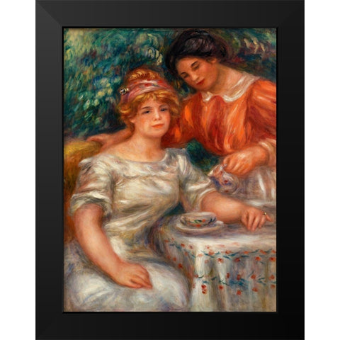 Tea Time 1911 Black Modern Wood Framed Art Print by Renoir, Pierre-Auguste