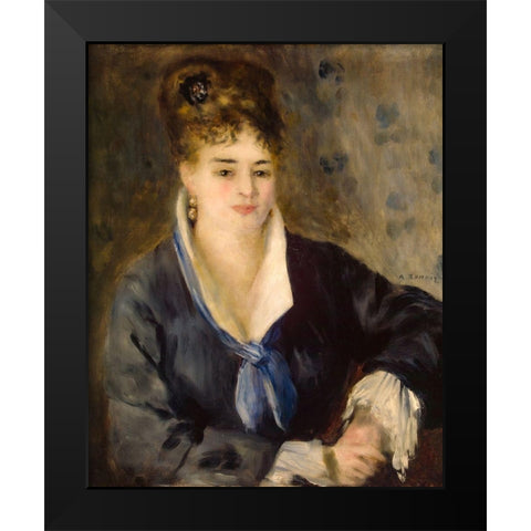 Woman in Black Black Modern Wood Framed Art Print by Renoir, Pierre-Auguste