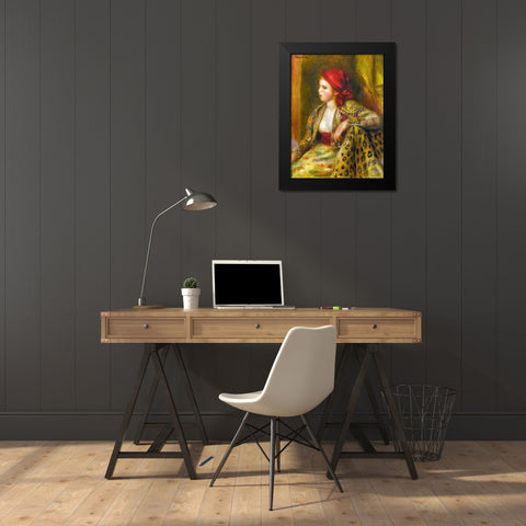 Odalisque Black Modern Wood Framed Art Print by Renoir, Pierre-Auguste