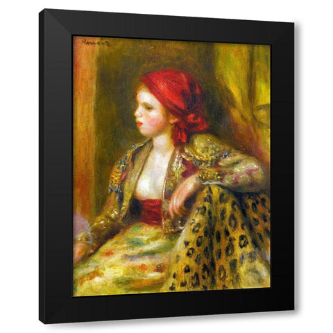Odalisque Black Modern Wood Framed Art Print by Renoir, Pierre-Auguste