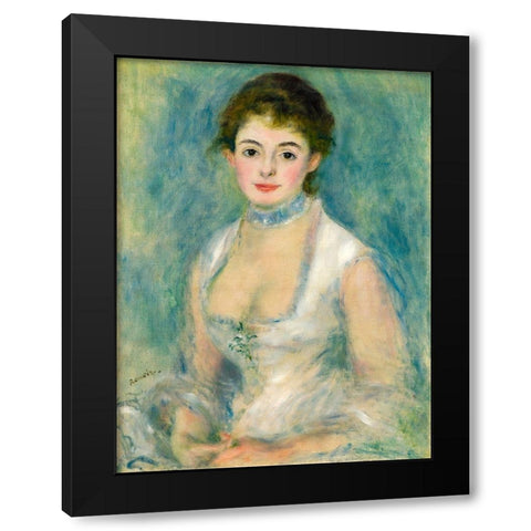 Portrait of Madame Henriot Black Modern Wood Framed Art Print with Double Matting by Renoir, Pierre-Auguste