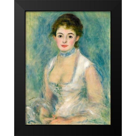 Portrait of Madame Henriot Black Modern Wood Framed Art Print by Renoir, Pierre-Auguste