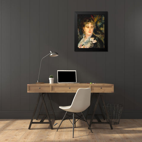 Madame Charpentier Black Modern Wood Framed Art Print by Renoir, Pierre-Auguste