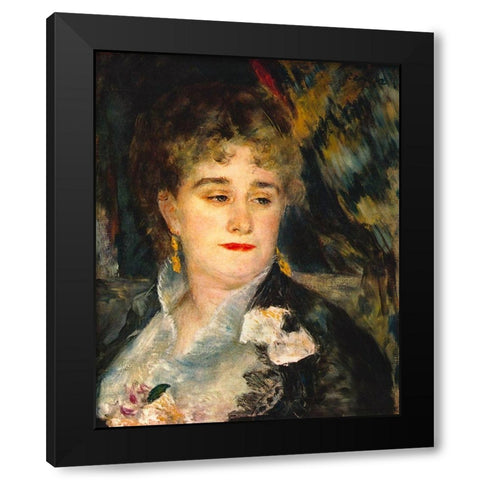 Madame Charpentier Black Modern Wood Framed Art Print with Double Matting by Renoir, Pierre-Auguste