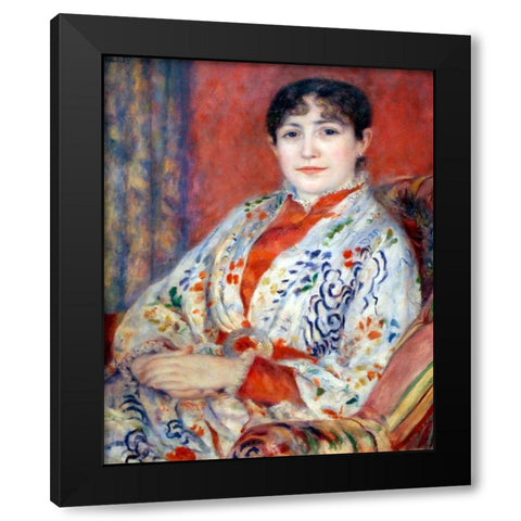 Portrait of Madame Henriot Black Modern Wood Framed Art Print by Renoir, Pierre-Auguste