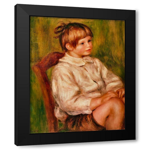 Coco Claude Renoir Black Modern Wood Framed Art Print with Double Matting by Renoir, Pierre-Auguste