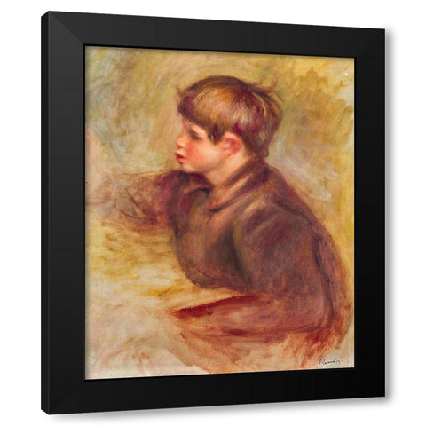 Claude Renoir the Painter Black Modern Wood Framed Art Print by Renoir, Pierre-Auguste
