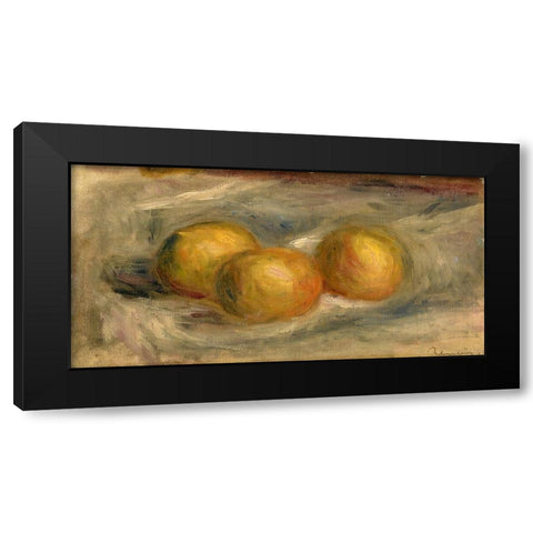 Lemons Black Modern Wood Framed Art Print with Double Matting by Renoir, Pierre-Auguste
