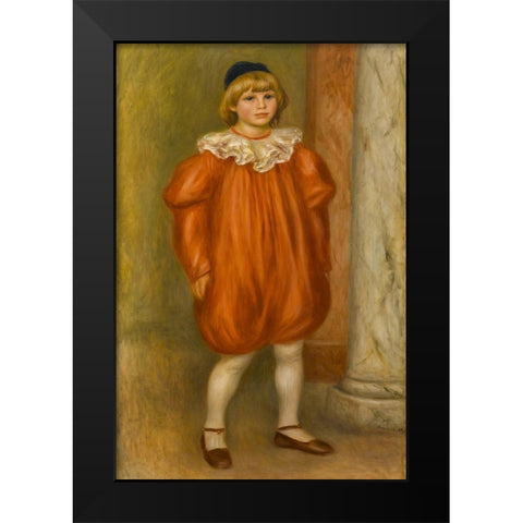 Claude Renoir in Clown Costume Black Modern Wood Framed Art Print by Renoir, Pierre-Auguste