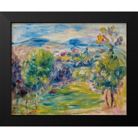Renoirs house at Cagnes-sur-Mer Black Modern Wood Framed Art Print by Renoir, Pierre-Auguste