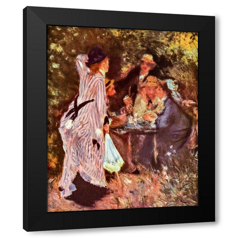 In the garden - Under the arbor Black Modern Wood Framed Art Print by Renoir, Pierre-Auguste