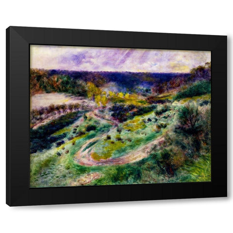 Road at Wargemont Black Modern Wood Framed Art Print with Double Matting by Renoir, Pierre-Auguste