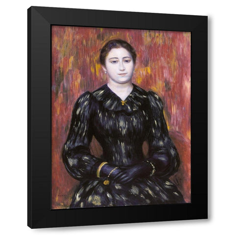 Portrait of Mme. Paulin Black Modern Wood Framed Art Print with Double Matting by Renoir, Pierre-Auguste