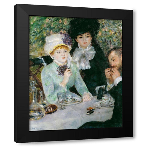After the Luncheon Black Modern Wood Framed Art Print with Double Matting by Renoir, Pierre-Auguste