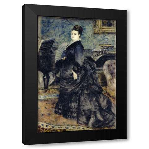 Portrait of a Woman, Mme Georges Hartmann Black Modern Wood Framed Art Print by Renoir, Pierre-Auguste