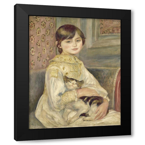Julie Manet Black Modern Wood Framed Art Print by Renoir, Pierre-Auguste