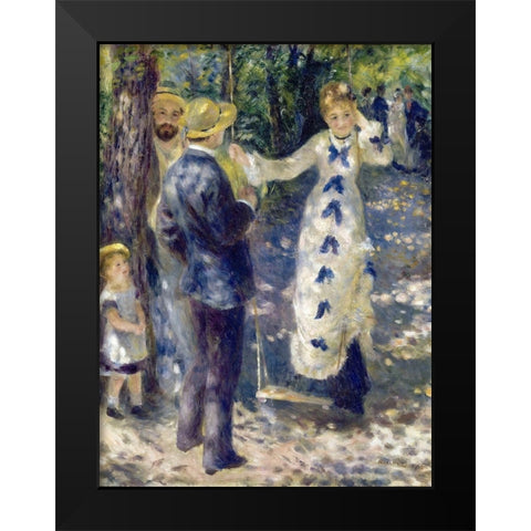 The Swing Black Modern Wood Framed Art Print by Renoir, Pierre-Auguste