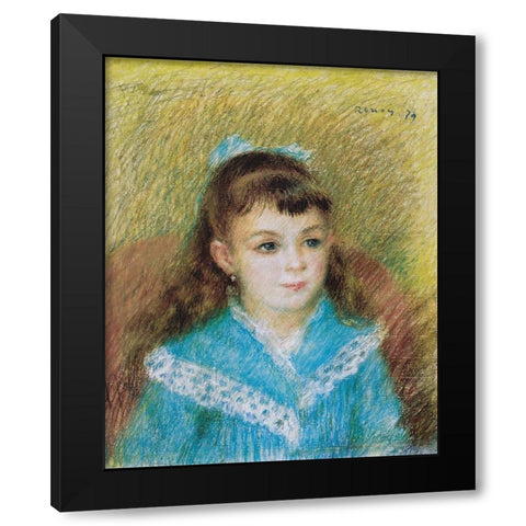 Portrait of a Young Girl, Elisabeth Maitre 1879 Black Modern Wood Framed Art Print by Renoir, Pierre-Auguste