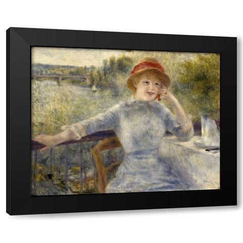 Alphonsine Fournaise Black Modern Wood Framed Art Print with Double Matting by Renoir, Pierre-Auguste