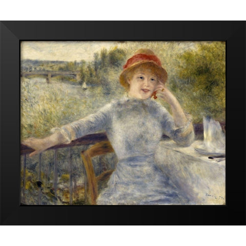 Alphonsine Fournaise Black Modern Wood Framed Art Print by Renoir, Pierre-Auguste