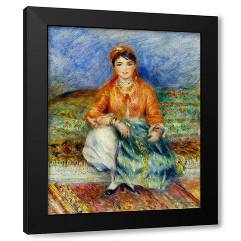 Algerian Girl Black Modern Wood Framed Art Print by Renoir, Pierre-Auguste