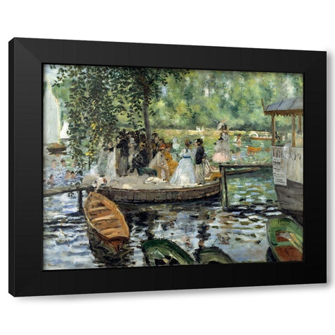 La Grenouillere Black Modern Wood Framed Art Print by Renoir, Pierre-Auguste